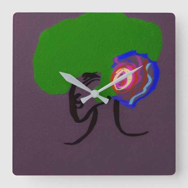 Relógio Quadrado Sci-fi Seashell Creature  (Frente)