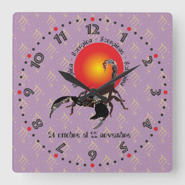 Relógio Quadrado Scorpione 24 al ottobre 22 Orologio novembre (Frente)