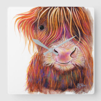 Relógio Quadrado SCoSH HigHLaND CoW ' THe KiD 2' por SHiRLeY Mac
