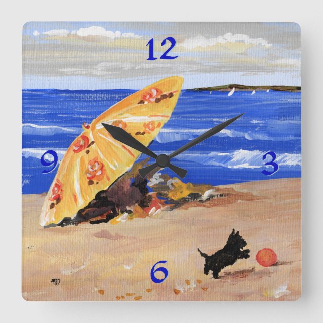 Relógio Quadrado Scottie no Beach Clock (Frente)