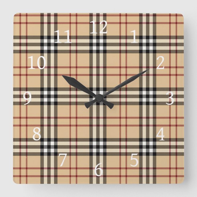 Relógio Quadrado Scottish Tartan Pattern     (Frente)