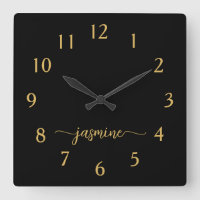 Script de Nome do Monograma Dourado Preto Menor Mi