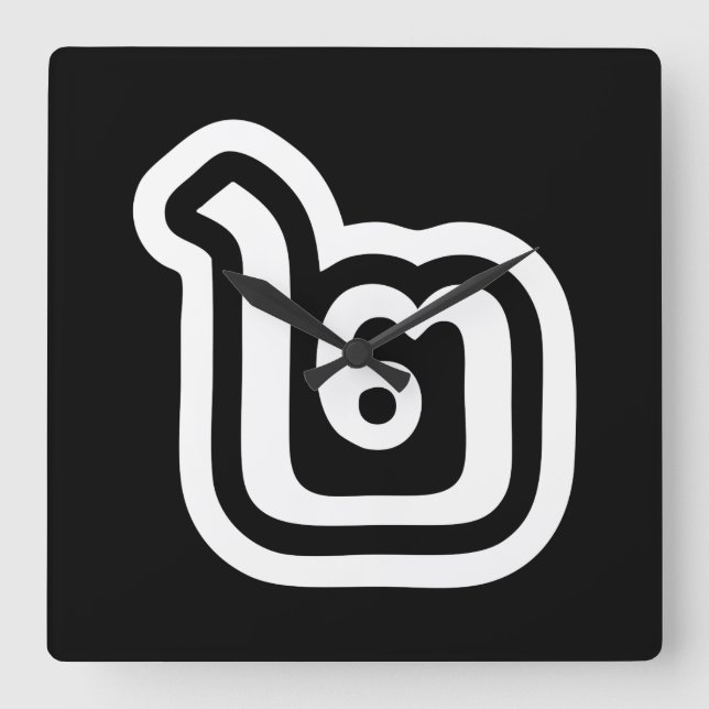 Relógio Quadrado Script Tailandês Número 2 / Dois / ๒ (Canção) (Frente)