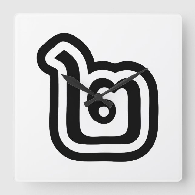 Relógio Quadrado Script Tailandês Número 2 / Dois / ๒ (Canção) (Frente)