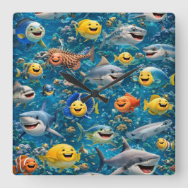 Relógio Quadrado Sea creature wall clock