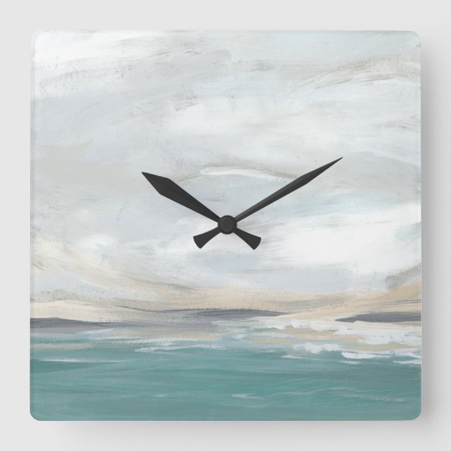 Relógio Quadrado Seafoam Vista (Frente)