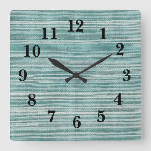 Relógio Quadrado Seagrass Texture Beach Decor Square Wall Clock