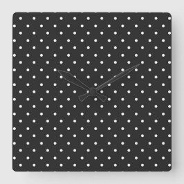 Relógio Quadrado Seamless black and white polka dot pattern 
