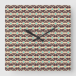 Relógio Quadrado Seamless geometric pattern in dark brown leaf 