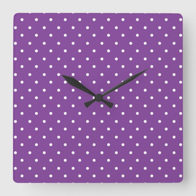 Relógio Quadrado Seamless purple background polka dot pattern  (Frente)