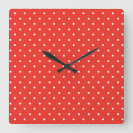 Relógio Quadrado Seamless red background polka dot pattern