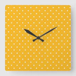 Relógio Quadrado Seamless yellow-orange  polka dot  pattern 