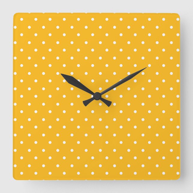 Relógio Quadrado Seamless yellow-orange  polka dot  pattern  (Frente)