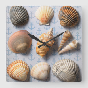 Relógio Quadrado Seashells no contexto da âncora