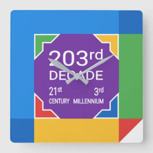 Relógio Quadrado Segunda Década (Ano Novo 2021-2030)