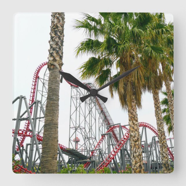 Relógio Quadrado Seis Flag Magic Mountain (Frente)