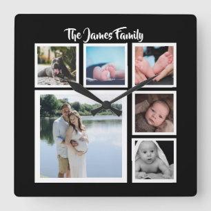 Relógio Quadrado Seis modelos da colagem da foto