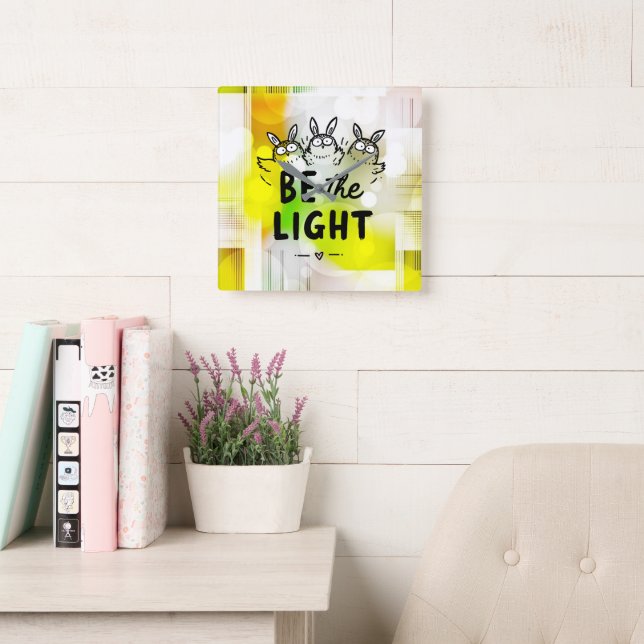 Relógio Quadrado Seja a Luz (Sala de leitura)