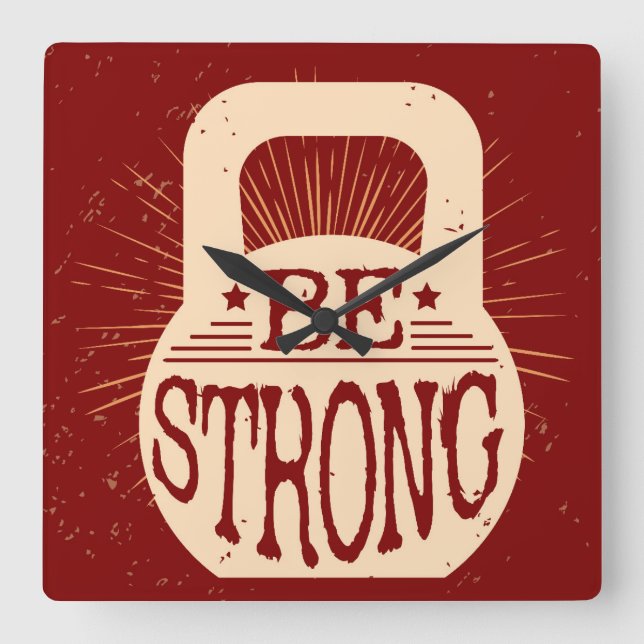 Relógio Quadrado Seja forte (Frente)