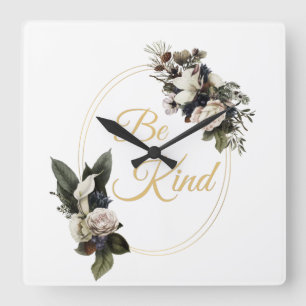 Relógio Quadrado Seja gentil com o inspirador cristão elegante das