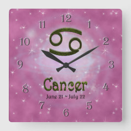 Relógio Quadrado Selecionar Cancer de Cor Símbolo Astrológico Zodia
