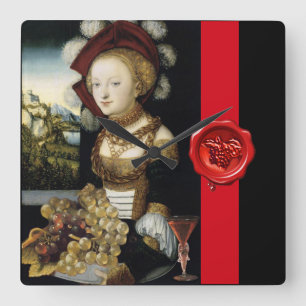 RELÓGIO QUADRADO SELO ANTIGO DA CERA DO PARTIDO DA DEGUSTAÇÃO DE