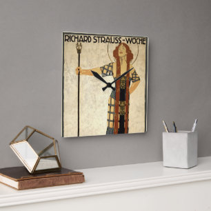 Relógio Quadrado Semana Vintage Art Nouveau Richard Strauss, Muniqu