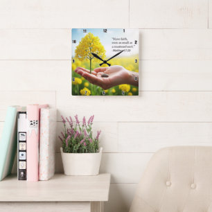 Relógio Quadrado Sementes de Mostarda: A Verdade Simples da Fé