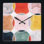 Relógio Quadrado Sensical - Circle Pattern<br><div class="desc">Sensical III by Grace Popp. Features circles with overlapping colors that create a fun and cheerful design.| 141949GG</div>