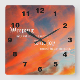 Relógio Quadrado September Clouds with Psalm 30:5