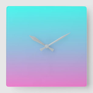 Relógio Quadrado Sereia cor gradiça-rosa-rosa-abóbora-ombre