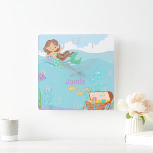 Relógio Quadrado Sereia Personalizada