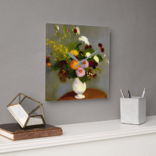 Relógio Quadrado Serene Floral Impressão