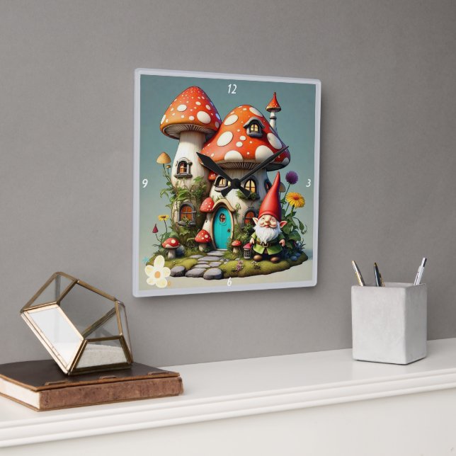 Relógio Quadrado Serenity Garden Haven (Escritório)