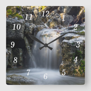 Relógio Quadrado Serenity Spa Falls Wall Clock