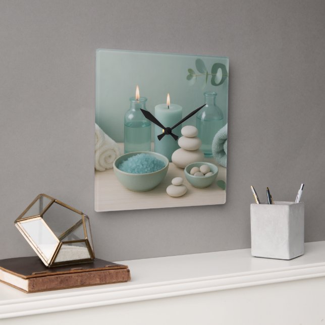 Relógio Quadrado Serenity Wall Clock (Escritório)
