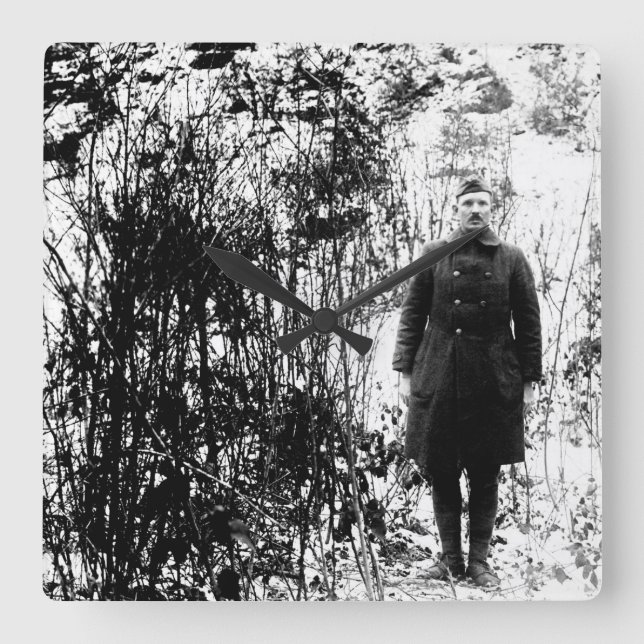 Relógio Quadrado Sergt. Alvin C. York, 328th Infantry_War Image (Frente)