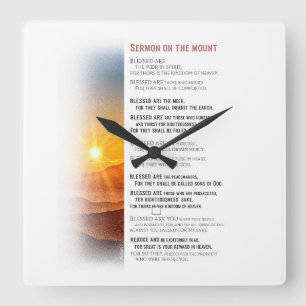 Relógio Quadrado Sermão de Jesus no Monte Mateus 5