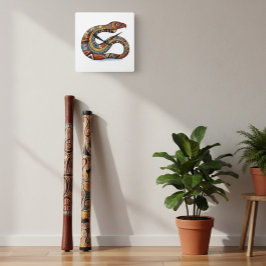 Relógio Quadrado Serpente da Terra Enrolada 