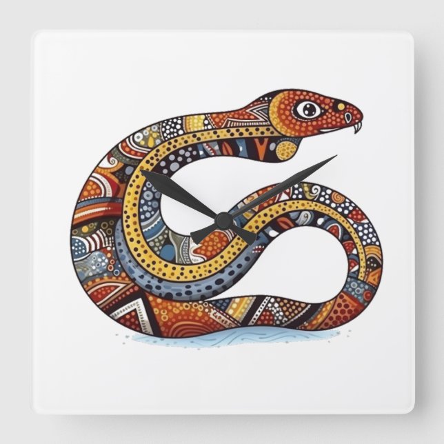 Relógio Quadrado Serpente de Terra Coil (Frente)