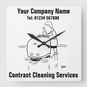 Relógio Quadrado Serviços de Limpeza de Contratos