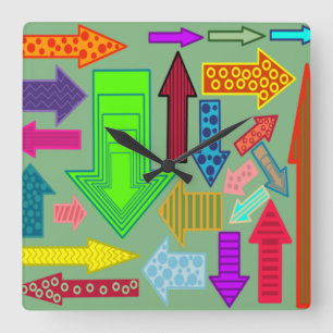 Relógio Quadrado Setas