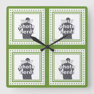 Relógio Quadrado SEU pulso de disparo de parede feito sob encomenda