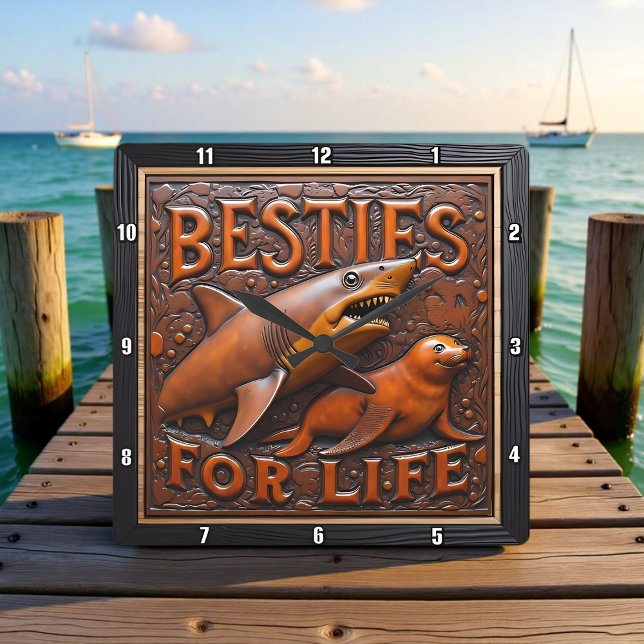 Relógio Quadrado Shark Seal Unlikely Marine (Criador carregado)