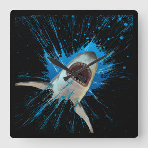 RELÓGIO QUADRADO SHARK WATER ESLASH OCEAN