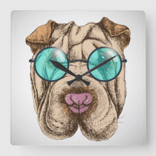 Relógio Quadrado Sharpei In Sunglasses