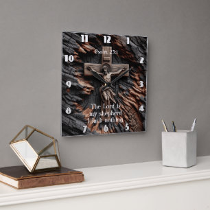 Relógio Quadrado Shepherd’s Light: Salm 23:1