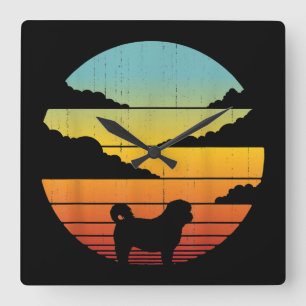 Relógio Quadrado Shih Tzu Style 60s 70s Homens Mulheres Presentes