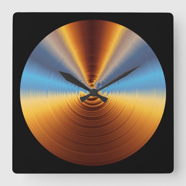 Relógio Quadrado Shimmer de metal (Frente)