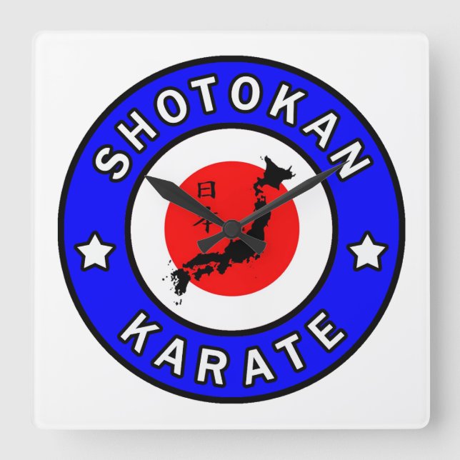 Relógio Quadrado Shotokan Karate (Frente)